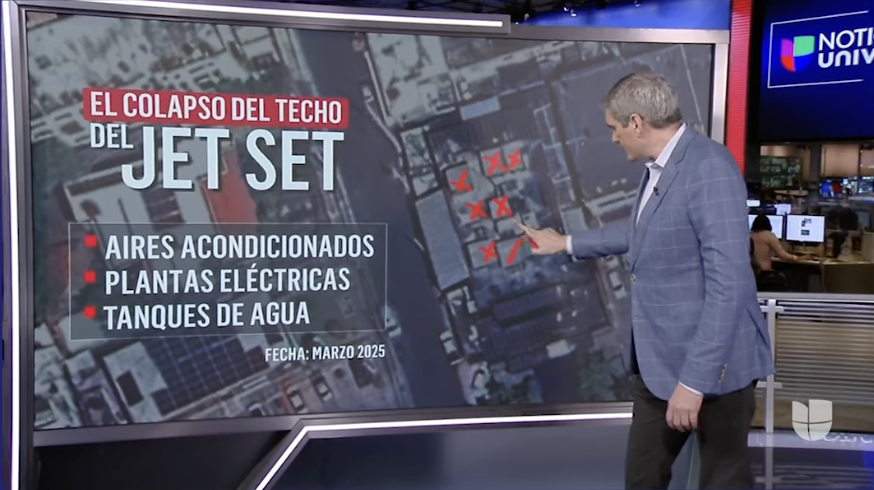 Así era la discoteca Jet Set antes del colapso: tenía pesadas estructuras en el techo.